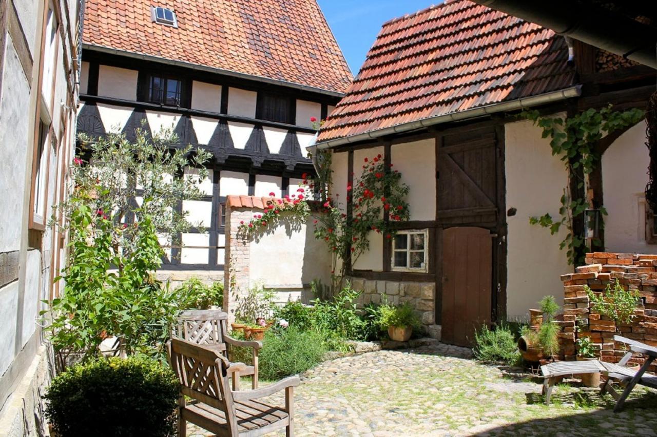 Himmlischer Hof - Juwel Von 1477, Terrasse, Kamin, P, Oeko, Denkmal Quedlinburg Eksteriør billede